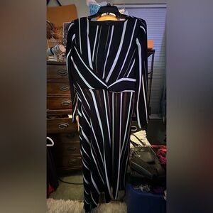 Ann Taylor Black and White Long Sleeve Dress